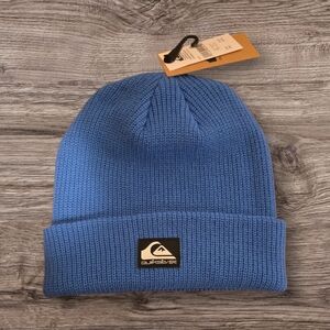 Quiksilver Classic Knit Blue Beanie Hat Cuffed Nwt